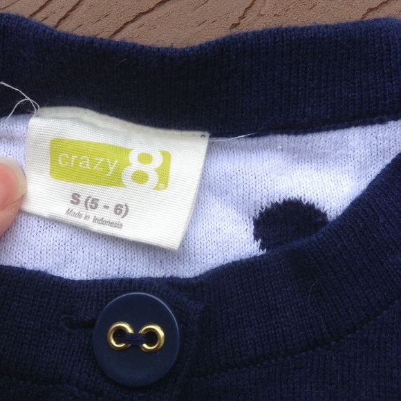 navy polka dot CRAZY 8 sweater and hat set 5 6 (E4 - Picture 6 of 6